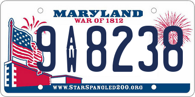 MD license plate 9AW8238