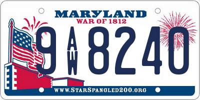 MD license plate 9AW8240