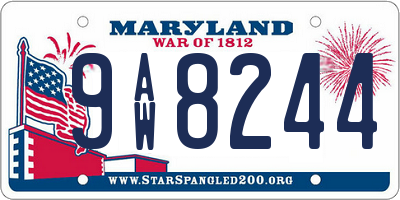 MD license plate 9AW8244