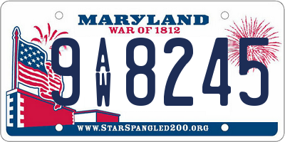 MD license plate 9AW8245