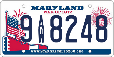 MD license plate 9AW8248