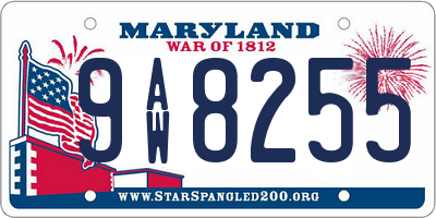MD license plate 9AW8255