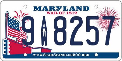 MD license plate 9AW8257