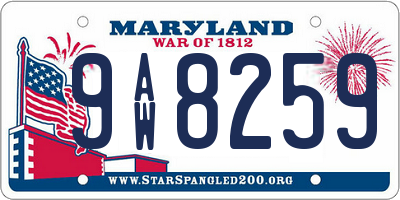 MD license plate 9AW8259