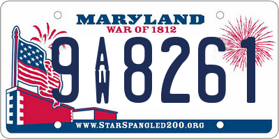 MD license plate 9AW8261