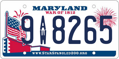 MD license plate 9AW8265