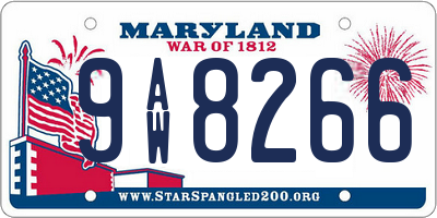 MD license plate 9AW8266