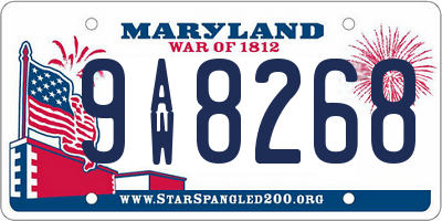 MD license plate 9AW8268