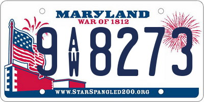 MD license plate 9AW8273