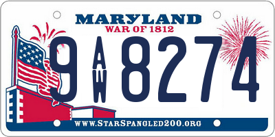 MD license plate 9AW8274