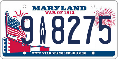MD license plate 9AW8275