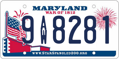 MD license plate 9AW8281