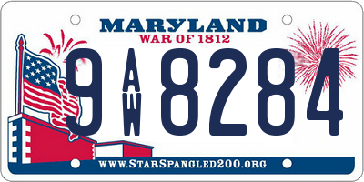 MD license plate 9AW8284