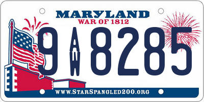 MD license plate 9AW8285