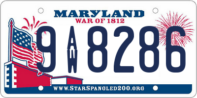 MD license plate 9AW8286