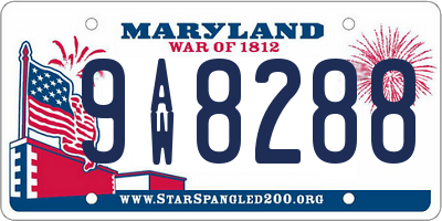 MD license plate 9AW8288