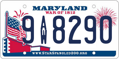 MD license plate 9AW8290