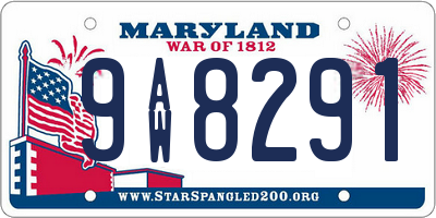 MD license plate 9AW8291