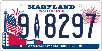 MD license plate 9AW8297