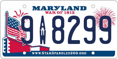 MD license plate 9AW8299