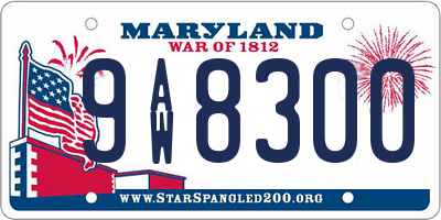 MD license plate 9AW8300