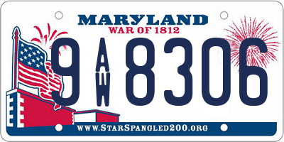 MD license plate 9AW8306