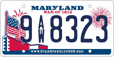 MD license plate 9AW8323