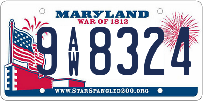 MD license plate 9AW8324