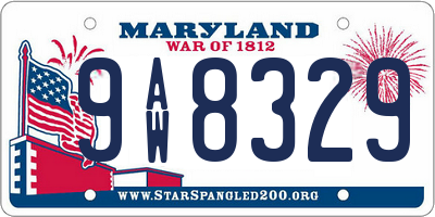 MD license plate 9AW8329