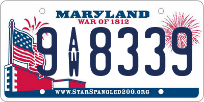 MD license plate 9AW8339
