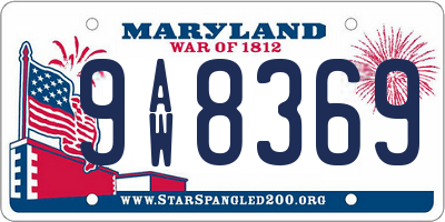 MD license plate 9AW8369