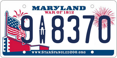 MD license plate 9AW8370