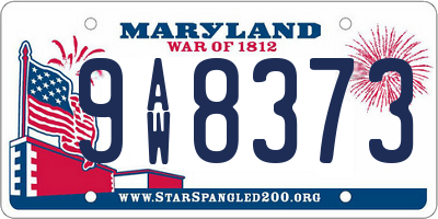 MD license plate 9AW8373