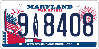 MD license plate 9AW8408