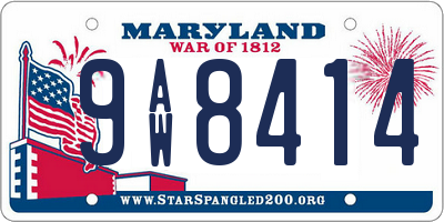 MD license plate 9AW8414