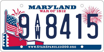 MD license plate 9AW8415