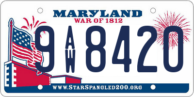 MD license plate 9AW8420