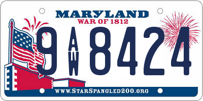 MD license plate 9AW8424