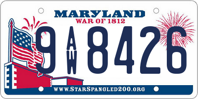 MD license plate 9AW8426