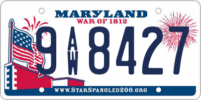 MD license plate 9AW8427