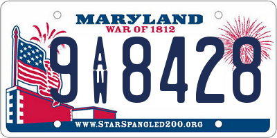 MD license plate 9AW8428