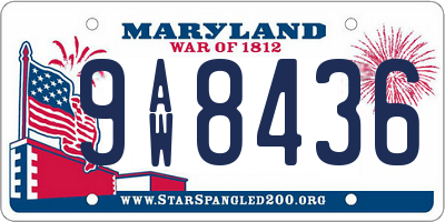 MD license plate 9AW8436