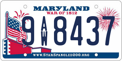 MD license plate 9AW8437