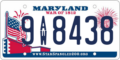 MD license plate 9AW8438