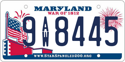 MD license plate 9AW8445