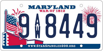 MD license plate 9AW8449