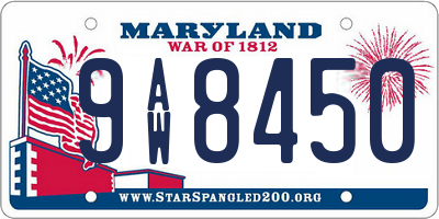 MD license plate 9AW8450
