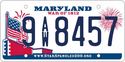 MD license plate 9AW8457