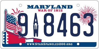 MD license plate 9AW8463