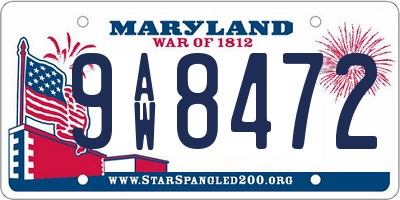 MD license plate 9AW8472
